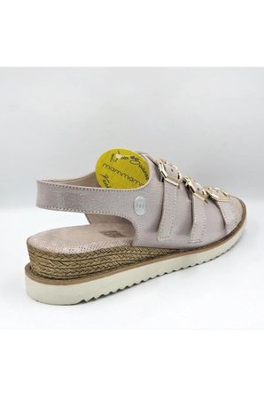 MAMMAMİA D24YS-5490 SİMLİ DOLGU TOKALI DERİ KADIN SANDALET