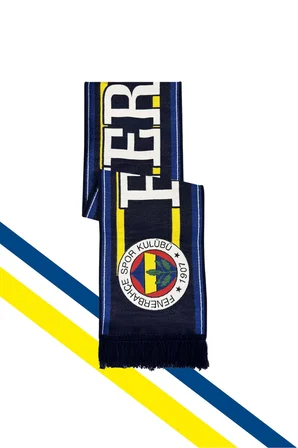 Fenerbahçe Lacivert Üç Renkli Unisex Dokuma Atkı Uv Kutu Hediyeli