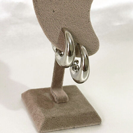 Kararmaz VIP Bombeli Silver Küpe