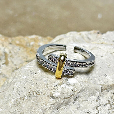 Silver Gold Sarmalı Harman Yüzük