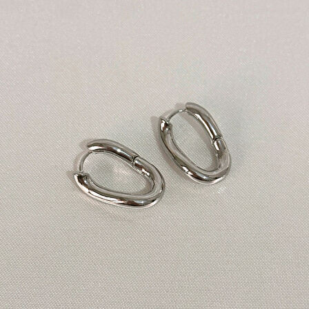 Kıvrımlı Şık Çelik Silver Küpe