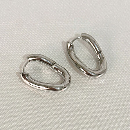 Kıvrımlı Şık Çelik Silver Küpe