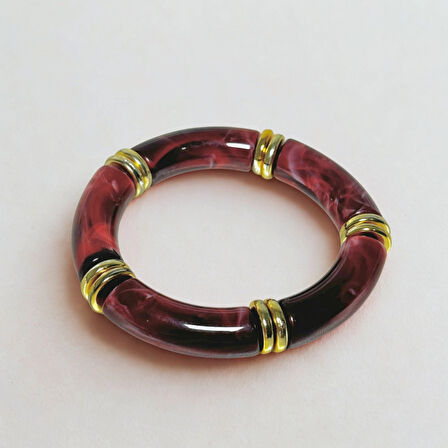 İncili Bordo Kemik Bilezik 2'li