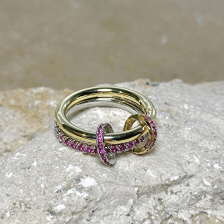 2'li Gold-Pembe Yüzük