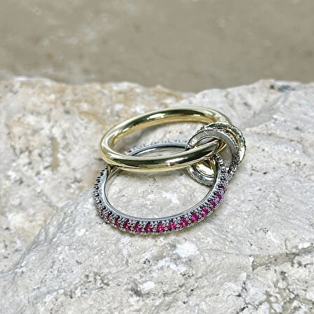 2'li Gold-Pembe Yüzük