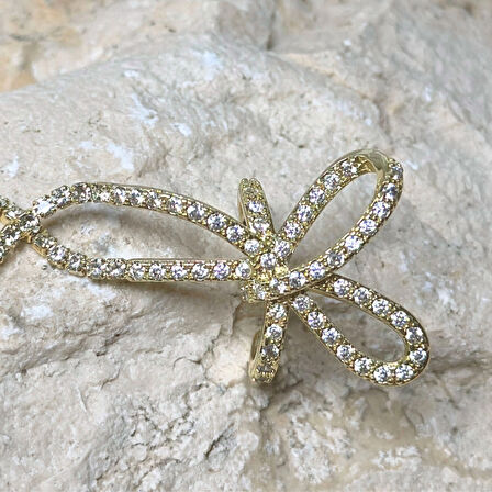Fiyonk Taşlı Gold Earcuff