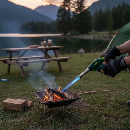 Roichil® Outdoor Kamp, Piknik ve Tamir İşleri İçin Kamp Gazı Seti – Taşınabilir Pürmüz Alev Tabancası ve Yüksek Performanslı Gaz Kartuşu