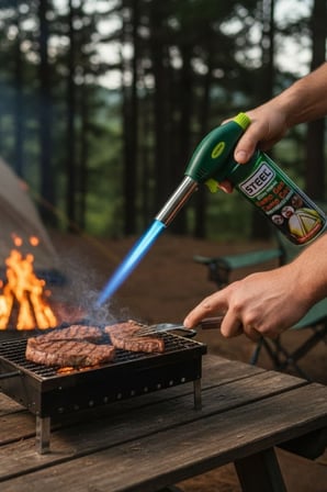 Roichil® Outdoor Kamp, Piknik ve Tamir İşleri İçin Kamp Gazı Seti – Taşınabilir Pürmüz Alev Tabancası ve Yüksek Performanslı Gaz Kartuşu