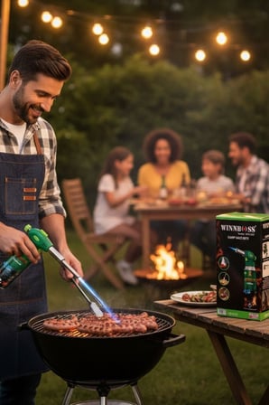 Roichil® Outdoor Kamp, Piknik ve Tamir İşleri İçin Kamp Gazı Seti – Taşınabilir Pürmüz Alev Tabancası ve Yüksek Performanslı Gaz Kartuşu