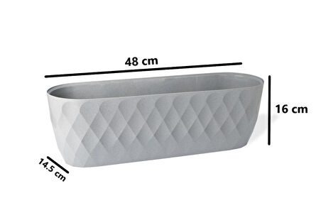 Omnipazar KRS-472 Dekoratif Yakamoz Balkon Saksı 6.5 Litre No 2 Pembe