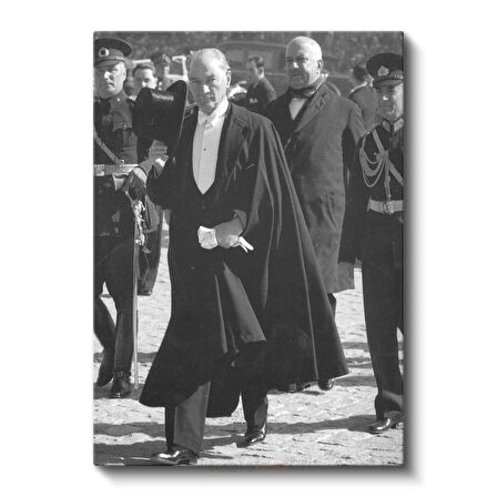 Resmi Tören - Pelerinli Siyah Beyaz Kanvas Tablo