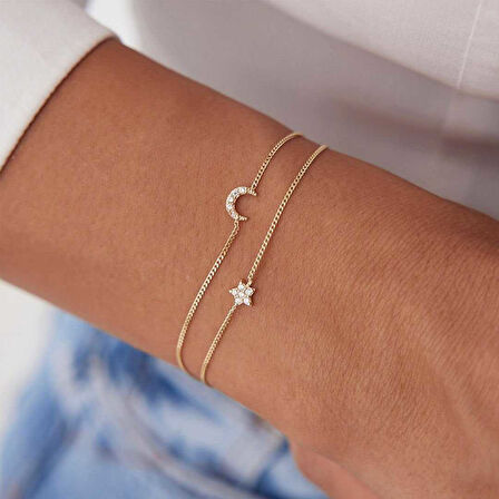 Ay ve Yıldız İkili Bileklik