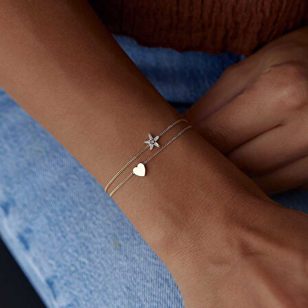 Fancy Kalp İkili Bileklik