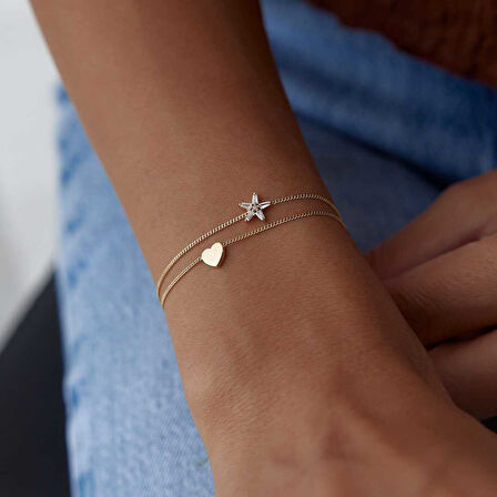 Fancy Kalp İkili Bileklik