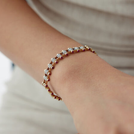 Pink Stone Stairs Bileklik