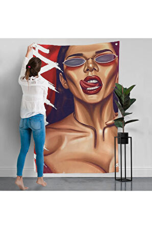 Gözlüklü Kadın Duvar Örtüsü-7719