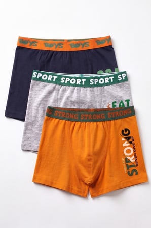 Öts Erkek Çocuk 3’lü Pamuklu Boxer Baskılı Premium Günlük Kullanım (7720-3)