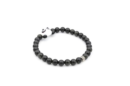 PANDA TASARIM DOĞAL RAİNBOW OBSİDYEN BİLEKLİK 1.KALİTE 6 MM