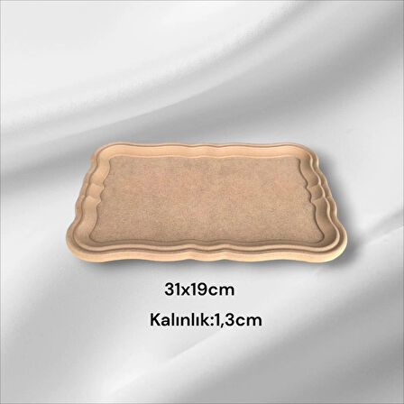Ahşap boyanabilir küçük dikdörtgen tepsi-sunumluk
