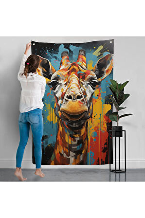 Sevimli Zürafa Duvar Örtüsü-7722