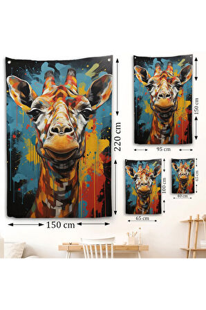 Sevimli Zürafa Duvar Örtüsü-7722