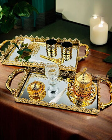 Eternal Gold Söz Nişan Tepsisi ve Damat Kahve Tepsisi