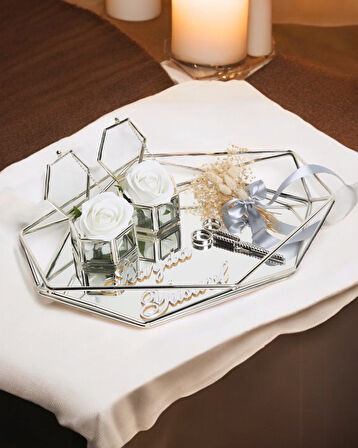  Elation Gümüş Prizma Söz Nişan Tepsisi 