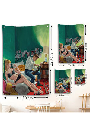 Kuşatılmış Suçlu ve Ortağı Kadın Duvar Örtüsü-7724