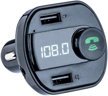 Araç Bluetooth Kit Fm Transmitter Cihazı Araba Çakmaklık Şarj Aleti Mp3 Çalar Müzik Kiti x16