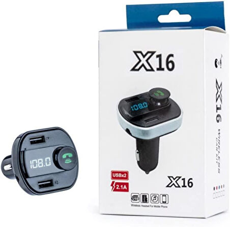 Araç Bluetooth Kit Fm Transmitter Cihazı Araba Çakmaklık Şarj Aleti Mp3 Çalar Müzik Kiti x16