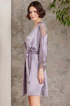 Pierre Cardin Saten Gecelik Sabahlık Pijama Şort Takım 6'lı Gelin Seti 6000 Royal