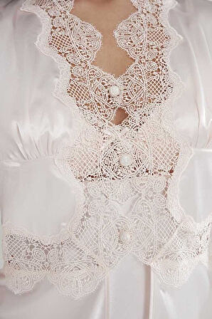 Pierre Cardin İnci 6'lı Midi Gecelik Sabahlık Gelin Çeyiz Set 6335