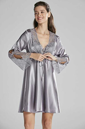 Pierre Cardin 6'lı Kaplı Midi Gecelik Sabahlık Set 6625 Royal