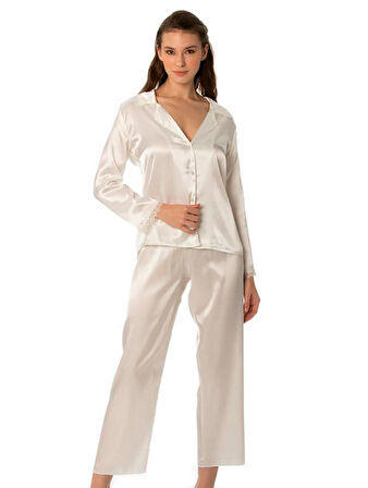 Pierre Cardin Saten Gecelik Sabahlık Pijama Takım Şort Takım 6'lı Gelin Çeyiz Seti 6960