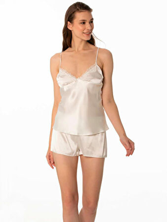 Pierre Cardin Saten Gecelik Sabahlık Pijama Takım Şort Takım 6'lı Gelin Çeyiz Seti 6960