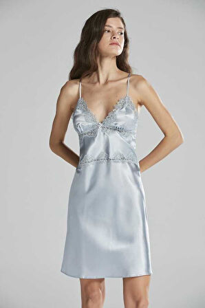 Pierre Cardin 6965 Altılı Saten Gecelik Sabahlık Takımı Mist