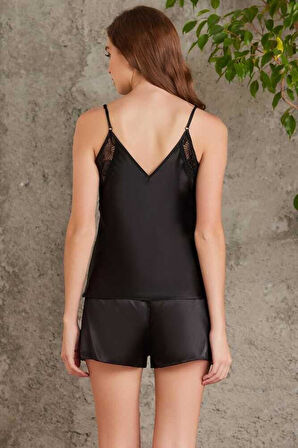 Pierre Cardin Saten Siyah Dörtlü Gelin Çeyiz Seti 7085