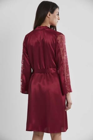 Pierre Cardin Bordo Sütyen Kaplı Sabahlık Gecelik 4025