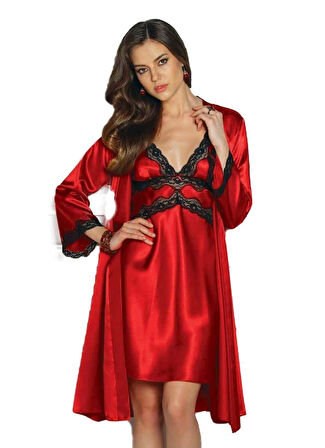 Pierre Cardin Midi Sabahlık Gecelik Set 4306 Ekru S