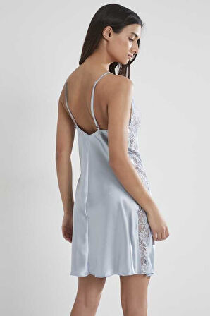 Pierre Cardin Saten Güpürlü Gecelik 624 Mist