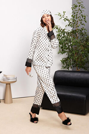 Pierre Cardin Saten Biyeli Kadın Pijama Takımı - 1300