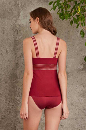 Pierre Cardin Bordo Penye Atlet Külot Kadın Iç Çamaşırı Takımı  300