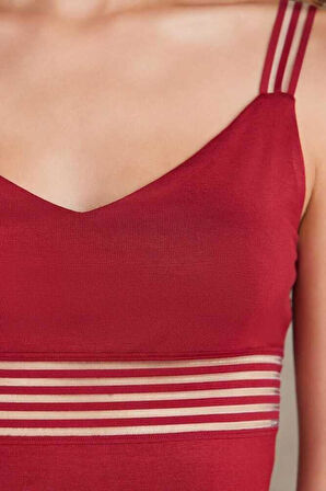 Pierre Cardin Bordo Penye Atlet Külot Kadın Iç Çamaşırı Takımı  300