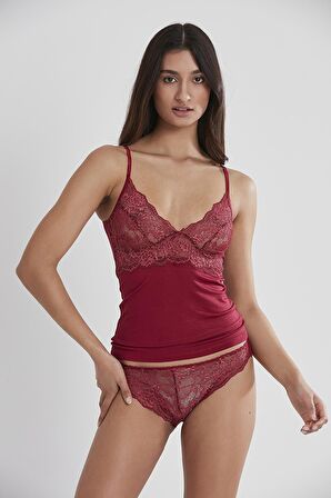 Pierre Cardin Kadın Dantelli Penye Atlet Külot / Kaşkorse Set 315 