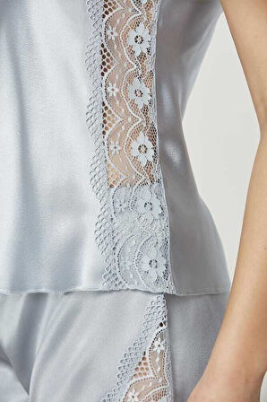 Pierre Cardin 438 Saten Şort Takım Mist