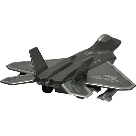 Ctoy Sürtmeli Çek Bırak F-22 Savaş Uçağı Koyu Gri