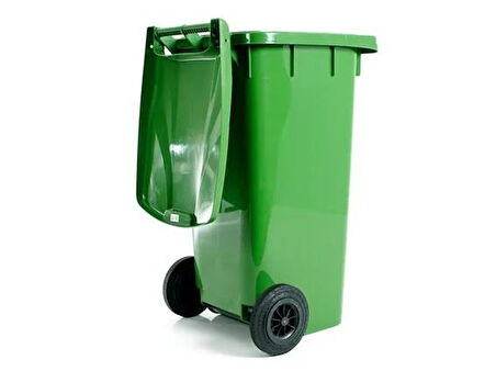 Omnipazar SY-6506 Eko Tekerlekli Kapaklı Plastik Çöp Konteyneri 120 lt Yeşil