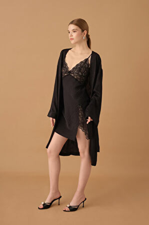 Pierre Cardin İpek Saten Altılı Gelin Çeyiz Takımı - Lx.25272 Black