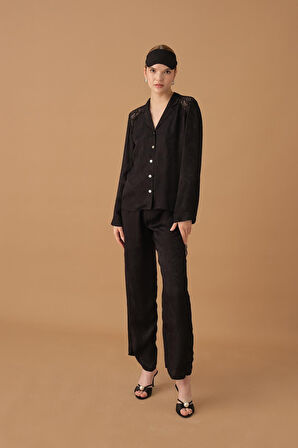 Pierre Cardin İpek Saten Altılı Gelin Çeyiz Takımı - Lx.25272 Black