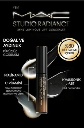 Mac Studio Radiance 24hr Luminous Lift Concealer - Cilt Bakım içerikli Serum Kapatıcı 11 ml - NC20